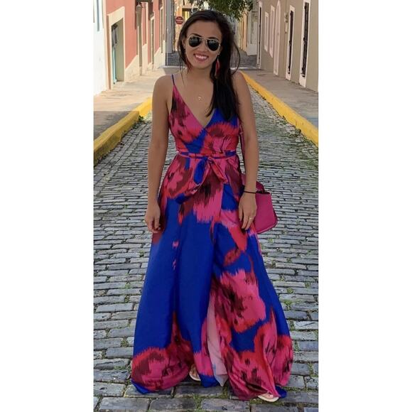 Anthropologie Hutch Floral Leah Wrap Vibrant Sleeveless Maxi Dress XXSP NWT - Picture 8 of 9